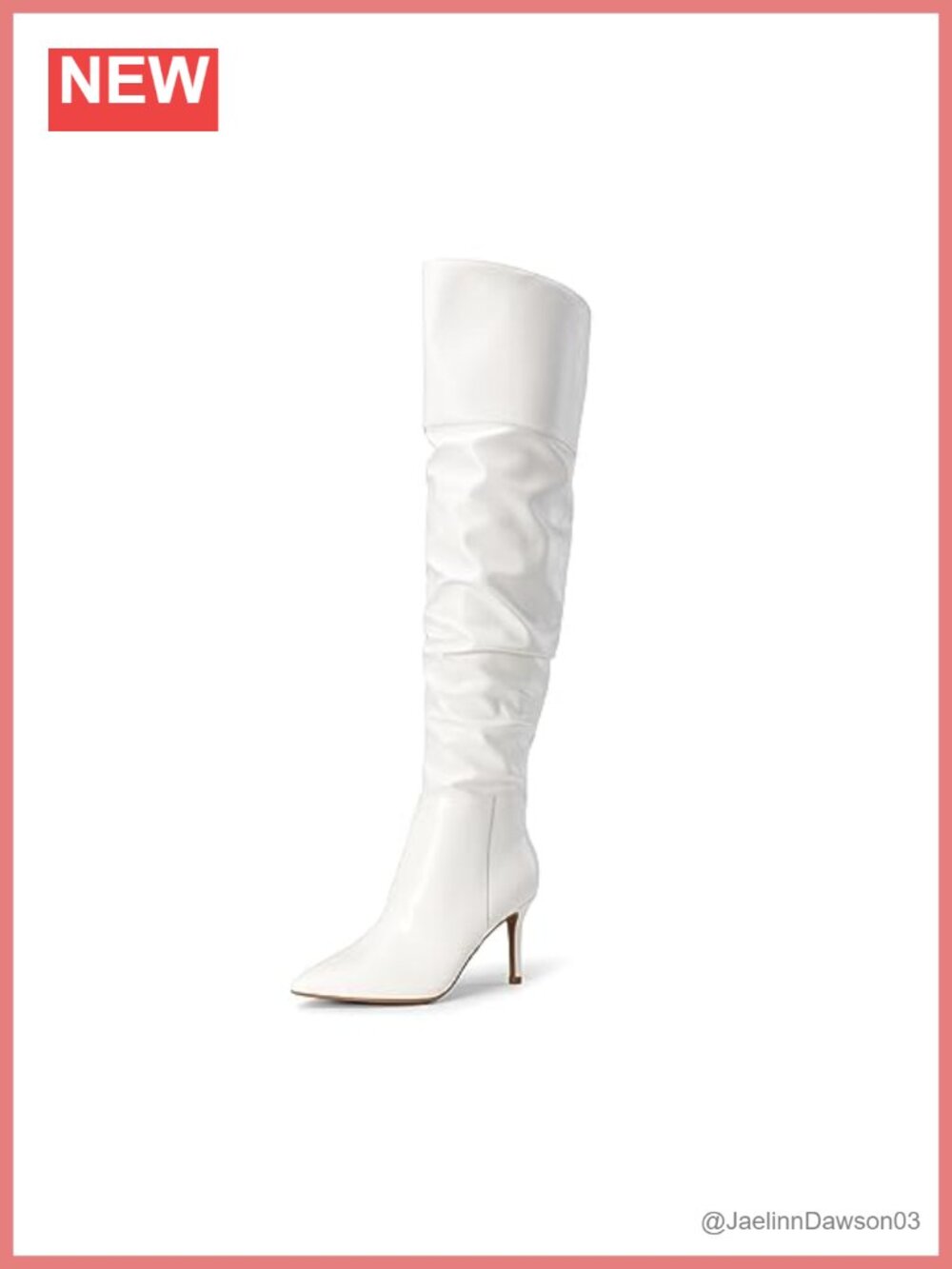 Faux Leather Over the Knee High Heel Boots Pointed Toe Zip Closure Women Size 7
